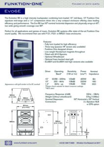 Funktion-One Evo 6E Specification Sheet