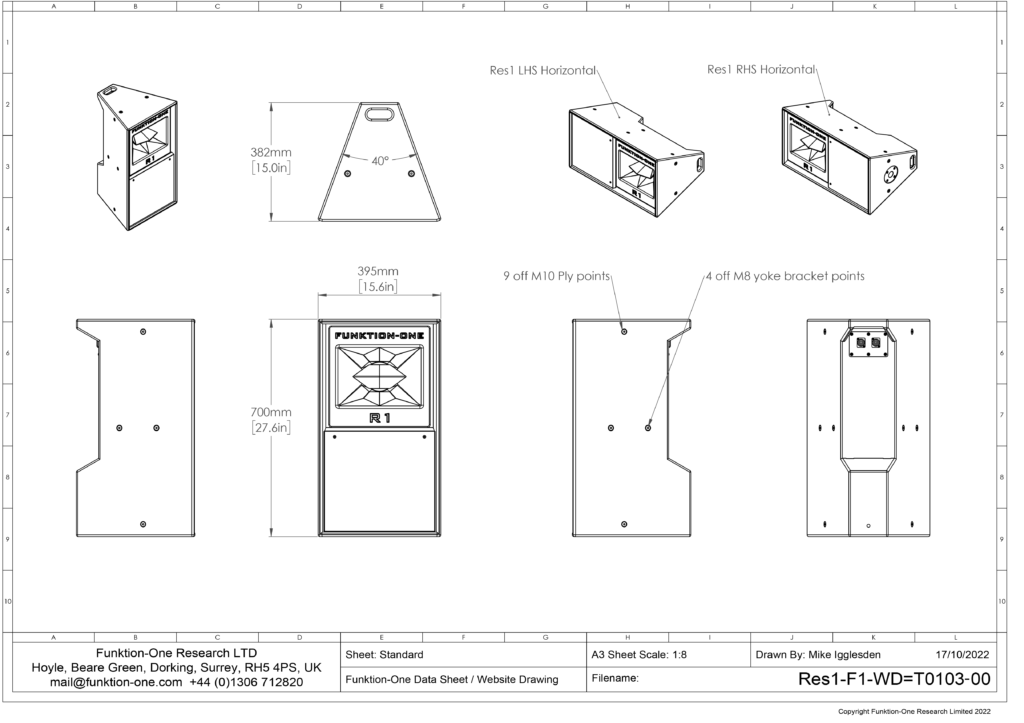 Funktion-One Res 1 Technical Drawing